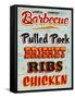 Barbeque Board Distressed-Retroplanet-Framed Stretched Canvas