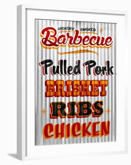 Barbeque Hickory Smoked Corregate Metal-Retroplanet-Framed Giclee Print