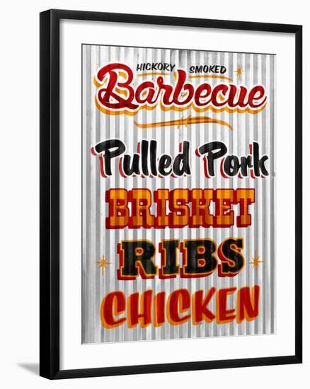 Barbeque Hickory Smoked Corregate Metal-Retroplanet-Framed Giclee Print