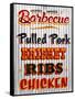 Barbeque Hickory Smoked Corregate Metal-Retroplanet-Framed Stretched Canvas