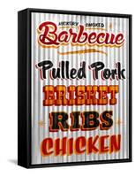 Barbeque Hickory Smoked Corregate Metal-Retroplanet-Framed Stretched Canvas