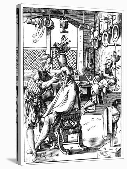 Barber, 16th Century-Jost Amman-Stretched Canvas