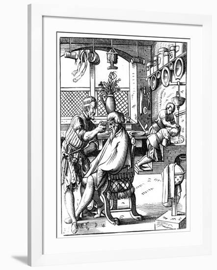 Barber, 16th Century-Jost Amman-Framed Giclee Print