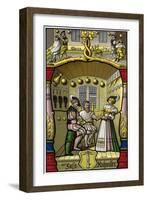 Barber and Wigmaker, 16th Century-H Moulin-Framed Giclee Print