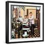 "Barber Getting Haircut," January 26, 1946-Stevan Dohanos-Framed Giclee Print