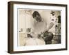 Barber giving a shave, c.1936-Lucien Aigner-Framed Photographic Print