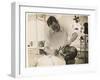 Barber giving a shave, c.1936-Lucien Aigner-Framed Photographic Print