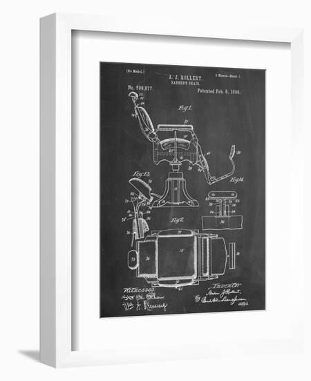 Barber's Chair Patent-null-Framed Art Print