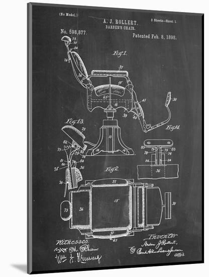 Barber's Chair Patent-null-Mounted Art Print