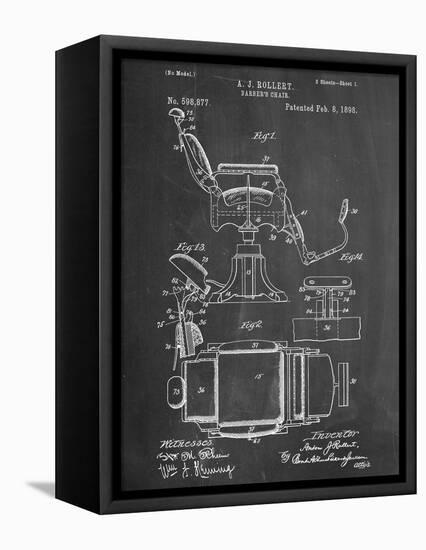 Barber's Chair Patent-null-Framed Stretched Canvas