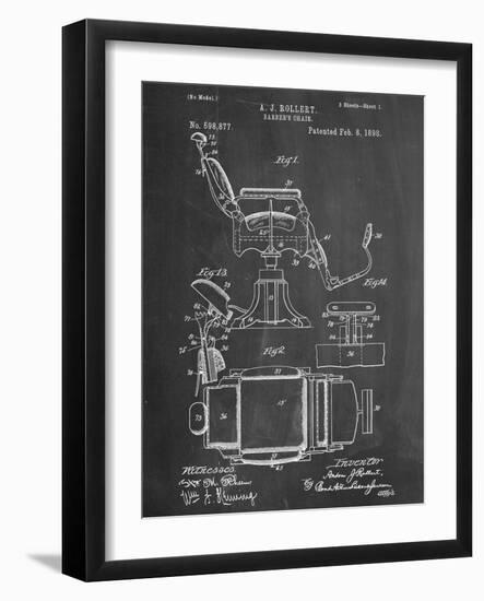 Barber's Chair Patent-null-Framed Art Print