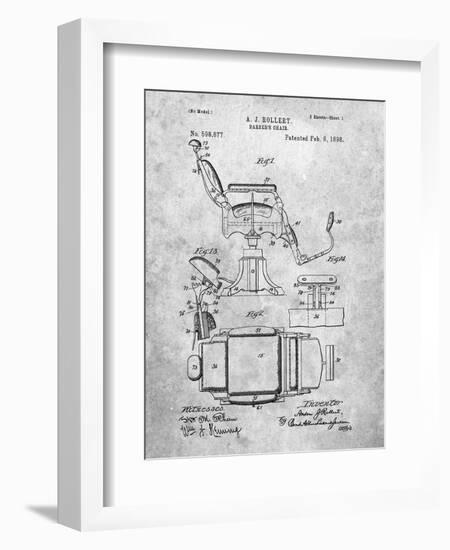 Barber's Chair Patent-Cole Borders-Framed Art Print