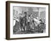 Barber's Saloon, New York, 1870-null-Framed Art Print