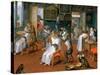 Barber's Shop with Monkeys and Cats-Abraham Teniers-Stretched Canvas