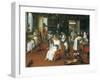 Barber's Shop with Monkeys and Cats-Abraham Teniers-Framed Art Print