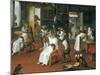 Barber's Shop with Monkeys and Cats-Abraham Teniers-Mounted Art Print