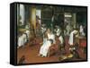 Barber's Shop with Monkeys and Cats-Abraham Teniers-Framed Stretched Canvas