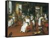 Barber's Shop with Monkeys and Cats-Abraham Teniers-Framed Stretched Canvas