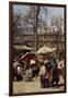 Barbers' Outdoor Salon-null-Framed Giclee Print