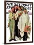 "Barbershop Quartet" Saturday Evening Post Cover, September 26,1936-Norman Rockwell-Framed Giclee Print