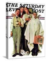 "Barbershop Quartet" Saturday Evening Post Cover, September 26,1936-Norman Rockwell-Stretched Canvas
