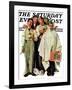 "Barbershop Quartet" Saturday Evening Post Cover, September 26,1936-Norman Rockwell-Framed Giclee Print