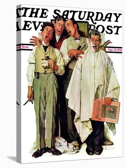 "Barbershop Quartet" Saturday Evening Post Cover, September 26,1936-Norman Rockwell-Stretched Canvas