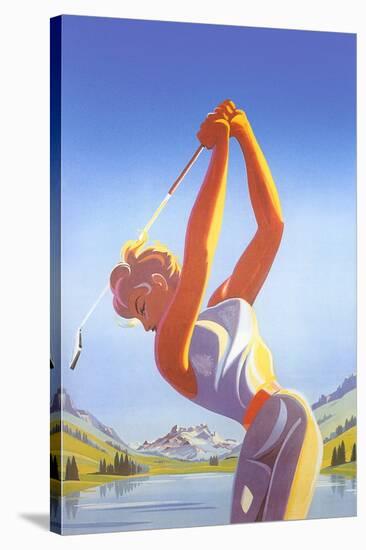 Barbie Playing Golf-null-Stretched Canvas