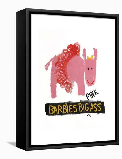 Barbies Big Pink Ass-Jennie Cooley-Framed Stretched Canvas