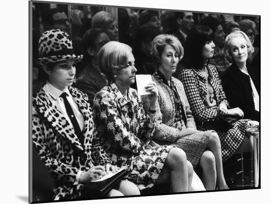 Barbra Streisand, Marlene Dietrich, Elsa Martinelli, Wearing Chanel Suits at Chanel Fashion Show-Bill Eppridge-Mounted Premium Photographic Print
