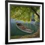 Barca sul fiume-Adriano Galasso-Framed Art Print