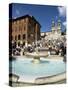 Barcaccia Fountain, Piazza Di Spagna, Rome, Lazio, Italy-Guy Thouvenin-Stretched Canvas