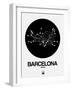 Barcelona Black Subway Map-NaxArt-Framed Art Print