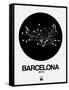 Barcelona Black Subway Map-NaxArt-Framed Stretched Canvas