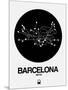 Barcelona Black Subway Map-NaxArt-Mounted Art Print