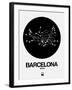 Barcelona Black Subway Map-NaxArt-Framed Art Print