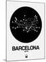 Barcelona Black Subway Map-NaxArt-Mounted Art Print