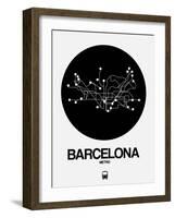 Barcelona Black Subway Map-NaxArt-Framed Art Print