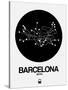 Barcelona Black Subway Map-NaxArt-Stretched Canvas