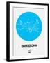 Barcelona Blue Subway Map-NaxArt-Framed Art Print