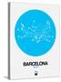 Barcelona Blue Subway Map-NaxArt-Stretched Canvas