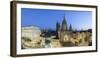 Barcelona, Catalonia, Spain, Southern Europe. High angle view of the old Cathedral of the Holy Cros-Marco Bottigelli-Framed Photographic Print