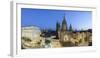 Barcelona, Catalonia, Spain, Southern Europe. High angle view of the old Cathedral of the Holy Cros-Marco Bottigelli-Framed Photographic Print