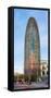 Barcelona, Catalonia, Spain, Southern Europe. Vertical panoramic view of the Agbar Tower.-Marco Bottigelli-Framed Stretched Canvas