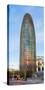 Barcelona, Catalonia, Spain, Southern Europe. Vertical panoramic view of the Agbar Tower.-Marco Bottigelli-Stretched Canvas