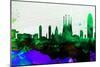 Barcelona City Skyline-NaxArt-Mounted Art Print