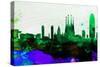 Barcelona City Skyline-NaxArt-Stretched Canvas