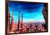 Barcelona City View and Sagrada Familia-Markus Bleichner-Framed Art Print