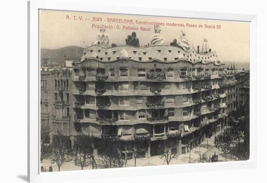 Barcelona: Gaudi's Casa Mila, Paseo De Gracia-null-Framed Photographic Print