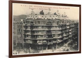 Barcelona: Gaudi's Casa Mila, Paseo De Gracia-null-Framed Photographic Print